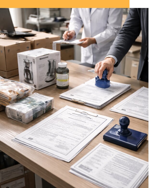 Сертификация импортных товаров от 12395 с таможенным сопровождением